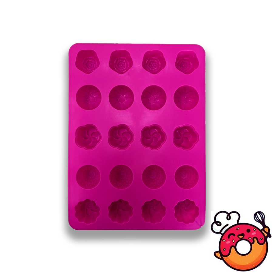 قالب سیلیکونی حلوایی مدل گل تخت 20 تایی